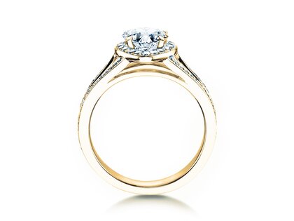 Bague de fiançailles Flame dans 18K or jaune avec diamants 1,54ct G/SI