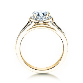 Bague de fiançailles Flame dans 18K or jaune avec diamants 1,54ct G/SI