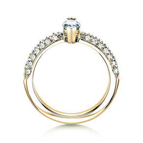 Bague de fiançailles Louis en 18K or jaune avec diamants 1,12ct G/SI