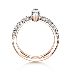 Bague de fiançailles Louis en 18K or rose avec diamants 1,12ct G/SI