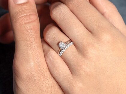 Bague de fiançailles Oval Cut en 9K or jaune avec diamant 1,00ct G/SI