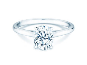 Bague de fiançailles Oval Cut en 14K or blanc avec diamant 2,00ct G/SI