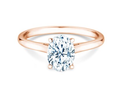Bague de fiançailles Oval Cut en 18K or rose avec diamant 1,00ct G/SI
