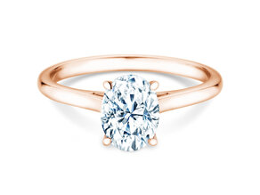 Bague de fiançailles Oval Cut en 18K or rose avec diamant 1,00ct G/SI