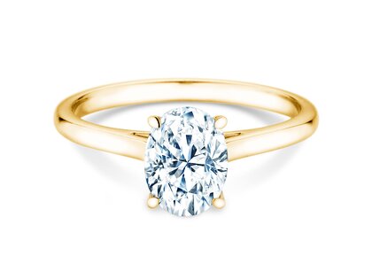 Bague de fiançailles Oval Cut en 18K or jaune avec diamant 0,75ct G/SI