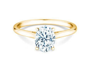 Bague de fiançailles Oval Cut en 18K or jaune avec diamant 0,75ct G/SI