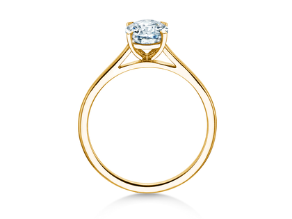 Bague de fiançailles Oval Cut en 18K or jaune avec diamant 0,75ct G/SI