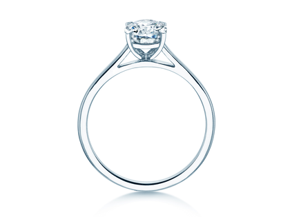Bague de fiançailles Oval Cut en 14K or blanc avec diamant 2,00ct G/SI