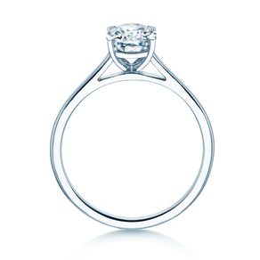 Bague de fiançailles Oval Cut en 14K or blanc avec diamant 2,00ct G/SI