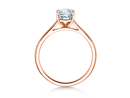 Bague de fiançailles Oval Cut en 18K or rose avec diamant 1,00ct G/SI