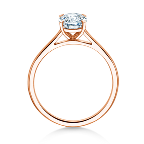 Bague de fiançailles Oval Cut en 18K or rose avec diamant 1,00ct G/SI