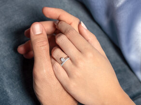 Bague de fiançailles Oval Cut en 9K or jaune avec diamant 1,00ct G/SI