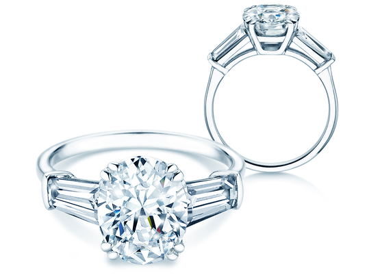 Bague de fiançailles Oval Tapered Baguette
