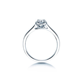 Bague de fiançailles Pear Shape en 14K or blanc avec diamants 0,50ct G/SI