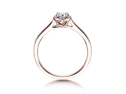 Bague de fiançailles Pear Shape en 14K or rose avec diamants 0,50ct G/SI