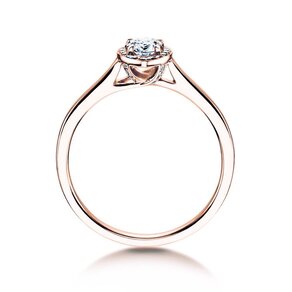 Bague de fiançailles Pear Shape en 14K or rose avec diamants 0,50ct G/SI