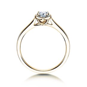 Bague de fiançailles Pear Shape en 9K or jaune avec diamants 0,40ct G/SI