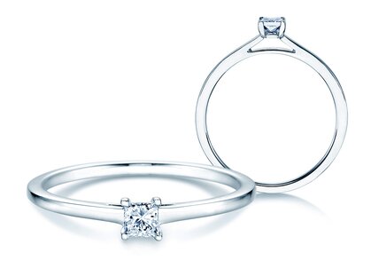 Bague de fiançailles Princess dans 14K or blanc avec diamant 0,25ct G/SI