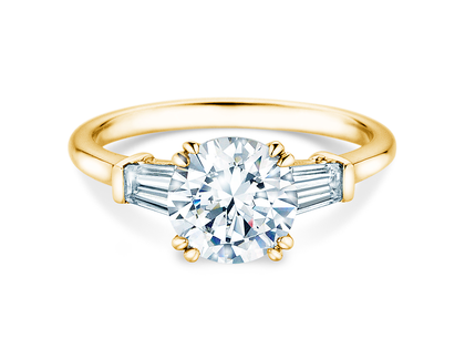 Bague de fiançailles Brilliant Tapered Baguette  en 9K or jaune avec diamants 0,41ct G/SI