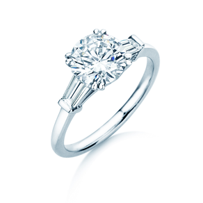 Bague de fiançailles Brilliant Tapered Baguette  en 14K or blanc avec diamants 0,41ct G/SI