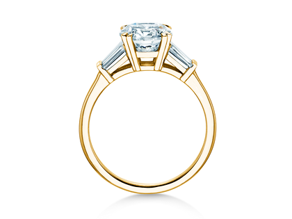 Bague de fiançailles Brilliant Tapered Baguette  en 9K or jaune avec diamants 0,41ct G/SI