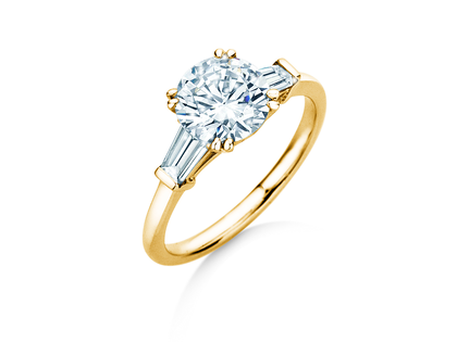 Bague de fiançailles Brilliant Tapered Baguette  en 9K or jaune avec diamants 0,41ct G/SI