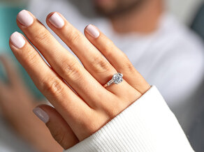 Bague de fiançailles Brilliant Tapered Baguette  en 14K or blanc avec diamants 0,41ct G/SI