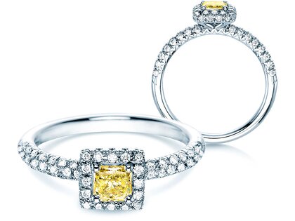 Bague de fiançailles Sophie en 18K or blanc avec diamants 1,02ct
