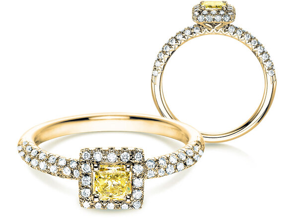Bague de fiançailles Sophie en 18K or jaune avec diamants 1,02ct