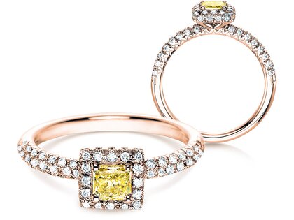 Bague de fiançailles Sophie en 18K or rose avec diamants 1,02ct