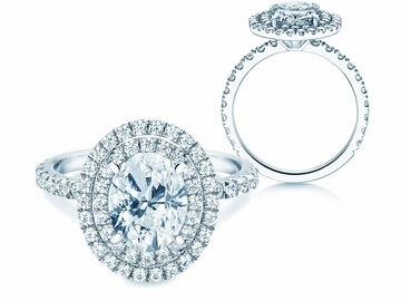 Bague de fiançailles The Orbit en 14K or blanc avec diamants 0,94ct G/SI