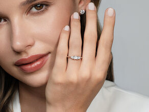 Bague de fiançailles Vivid Asscher en 14K or blanc avec diamants 0,53ct G/SI