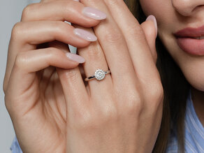 Bague de fiançailles Flower en platine