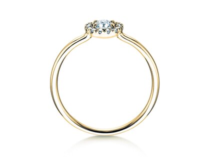 Bague de fiançailles Flower en 18K or jaune avec diamants 0,33ct G/SI