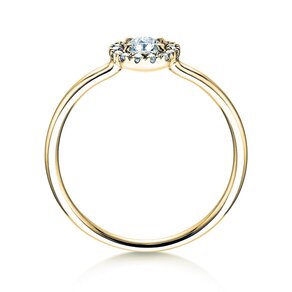Bague de fiançailles Flower en 18K or jaune avec diamants 0,33ct G/SI
