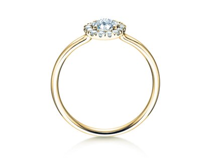 Bague de fiançailles Flower en 14K or jaune avec diamants 0,49ct G/SI