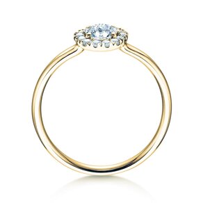 Bague de fiançailles Flower en 14K or jaune avec diamants 0,49ct G/SI