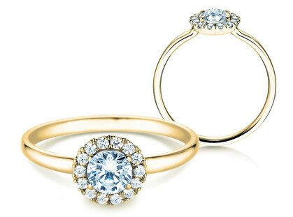 Bague de fiançailles Flower en or jaune