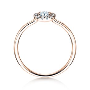 Bague de fiançailles Flower en 18K or rose avec diamants 0,33ct G/SI