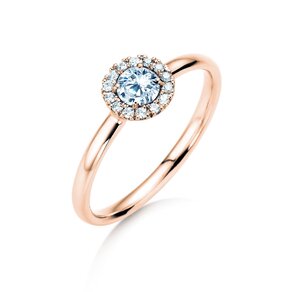 Bague de fiançailles Flower en 18K or rose avec diamants 0,33ct G/SI