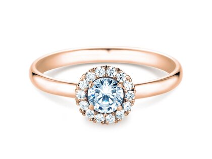 Bague de fiançailles Flower en or rose