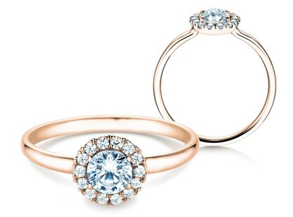 Bague de fiançailles Flower en or rose