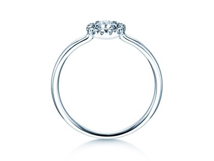 Bague de fiançailles Flower en 14K or blanc avec diamants 0,33ct G/SI
