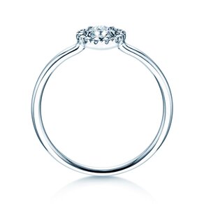 Bague de fiançailles Flower en 14K or blanc avec diamants 0,33ct G/SI