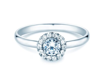 Bague de fiançailles Flower en platine