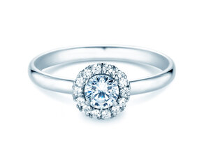 Bague de fiançailles Flower en platine