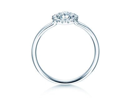 Bague de fiançailles Flower en platine