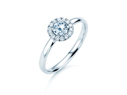 Bague de fiançailles Flower en platine