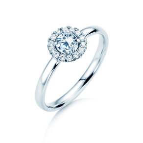Bague de fiançailles Flower en platine