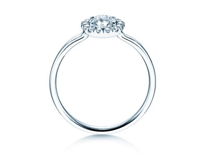 Bague de fiançailles Flower en 18K or blanc avec diamants 0,77ct G/SI